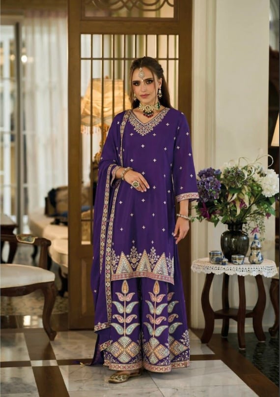 Size M: Exclusive mirror work and zardosi work sharara set | festive sharara suits online shopping usa | wedding shararas | indian ethnic