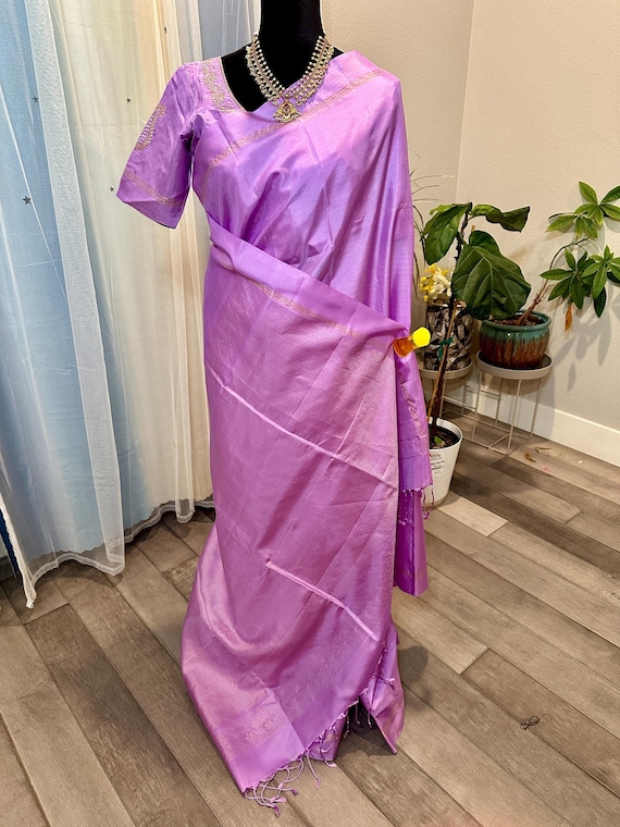 Size 38-44 stitched blouse | Silk Mark Certified pure Kanchi Silk Saree | kanchi pattu sarees online shopping usa |  light weight kanjivaram