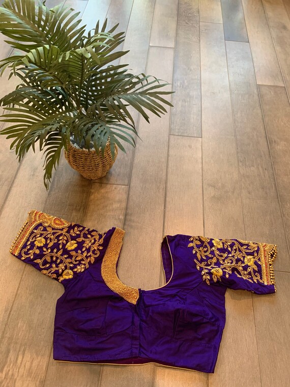 Grand Maggam Handwork Silk Blouse - Size 37