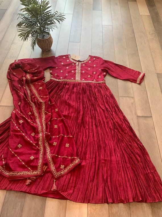 Exclusive Crepe Silk Gowns with Zardosi Work - XXL