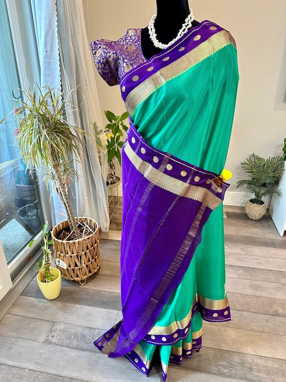 Size 36 optional stitched blouse | Silk mark certified pure Mysore silk saree | pure mysore silk sarees online shopping usa | Mysore pattu