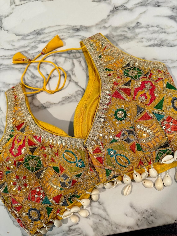 Size 36-38 Embellished Readymade Blouse Online Shopping Usa | Shell  Dangling Blouses | Sequin Work Blouse | Embroidery Work | Navratri Blous -  Etsy