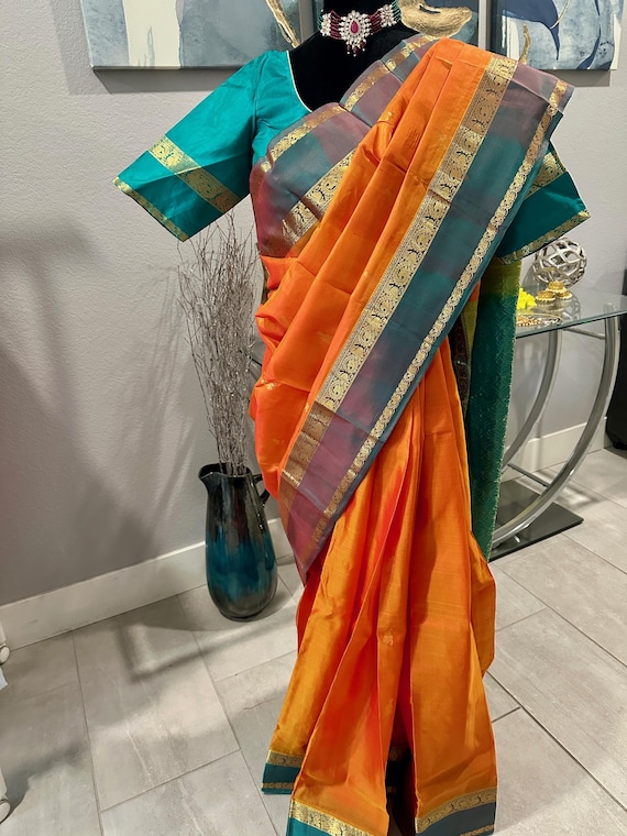 Size 36-44 stitched blouse | Silk mark certified, pure Kanjivaram silk saree | Pure kanhipuram silk saree | kanchi pattu saree online usa