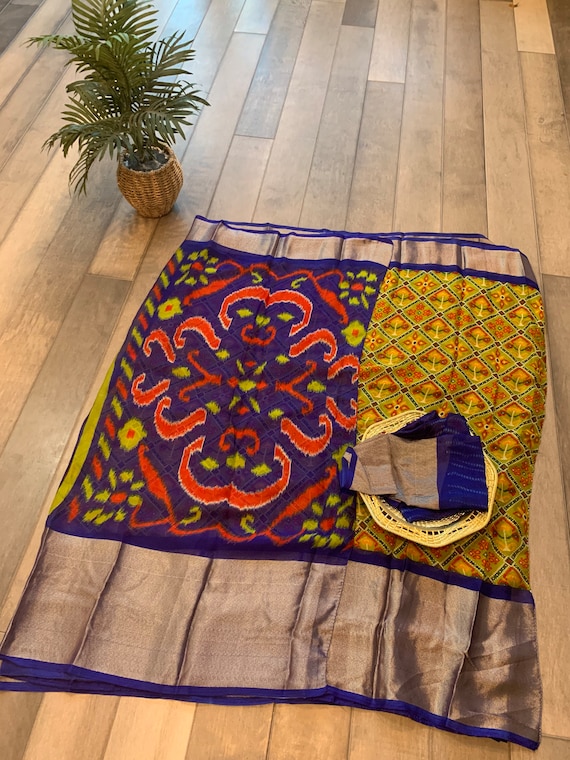 Trendy Moss Chiffon Saree with Big Tissue Zari Border