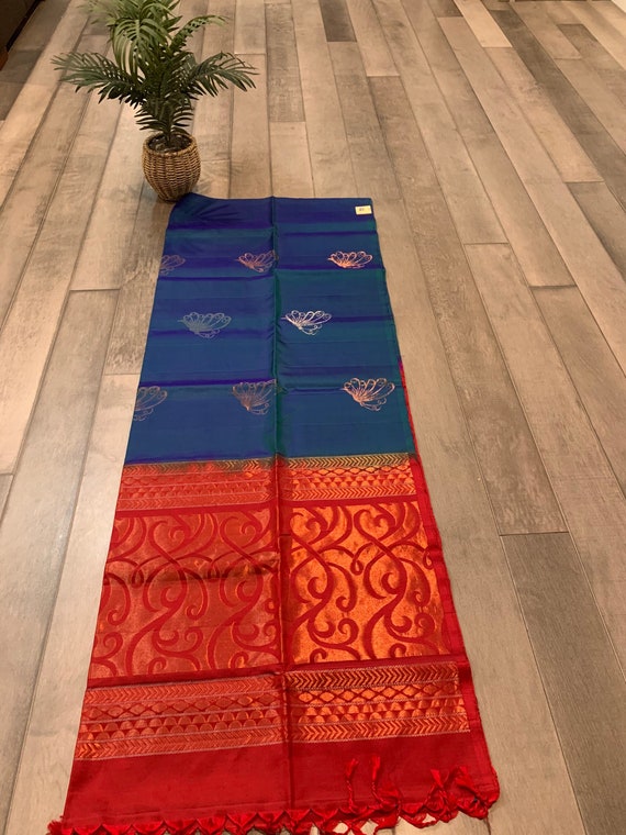 Silk Mark Certified kanchi pattu saree with Grand Pallu and Unique Butterfly Bhuttis | Kanchipuram silk online