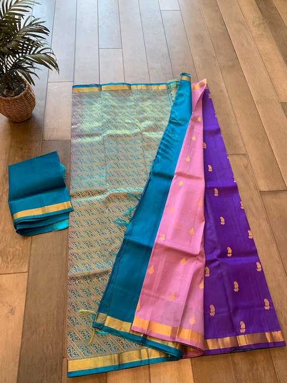 Grand, silk mark certified Partly Kanchi Silk Saree | kanchi pattu online