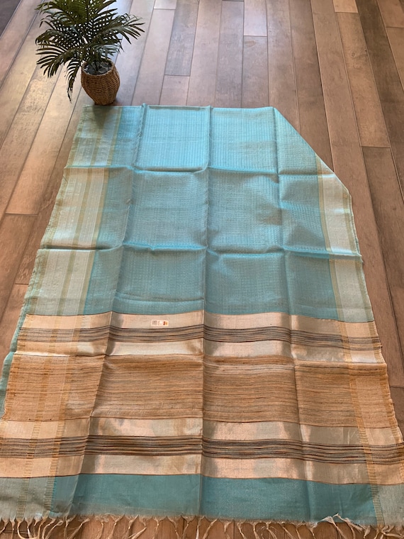 Silk Mark Certified Pure Tussar Tissue Silk Saree