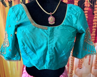 Size 34-40 adjustable fully stitched readymade blouse with aari work
