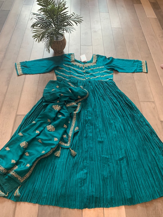 Exclusive Crepe Silk Gowns with Zardosi Work - XXL