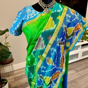 Size 36-44 optional stitched blouse | Pure Uppada Silk Saree with Pochampally Border | Pure uppada silk sarees online shopping usa | uppada
