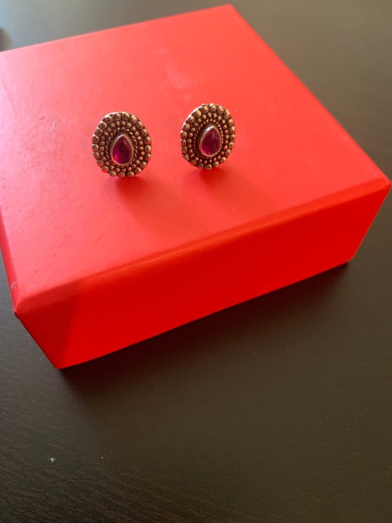 925 Pure Silver Stud Earrings with semi precious stones | pure silver earrings | 925 silver earrings | silver jewelry