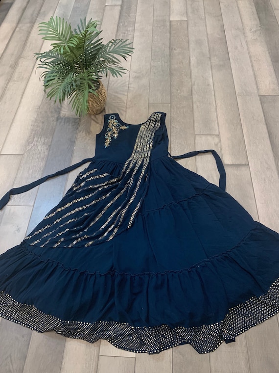 Exquisite Kids Gown in Georgette and Panwari Sequins