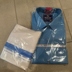 Size 42 Mens Shirt and Dhoti Set | Mens shirt and dhoti set online shopping usa | pure cotton shirt and dhotis | dhoti sets online usa