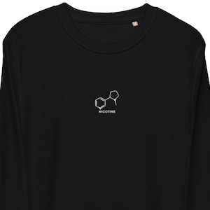 Nikotin Molekül Besticktes Bio Sweatshirt