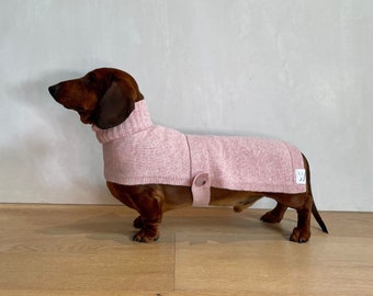 Woollen cape dog sweater | pet apparel, dog jumper, knitted for dogs|dachshund|coat|grey|pink|beige|charcoal soft wool|cute dog clothes