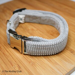 Grey Pawduroy Adjustable Collar | Dog Accessories | Corduroy