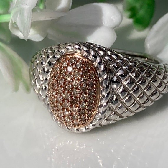 Vintage, solid Sterling silver statement ring wit… - image 10