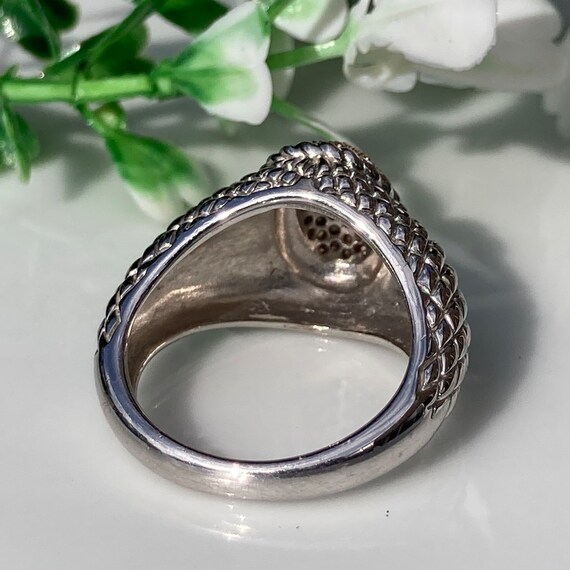 Vintage, solid Sterling silver statement ring wit… - image 5