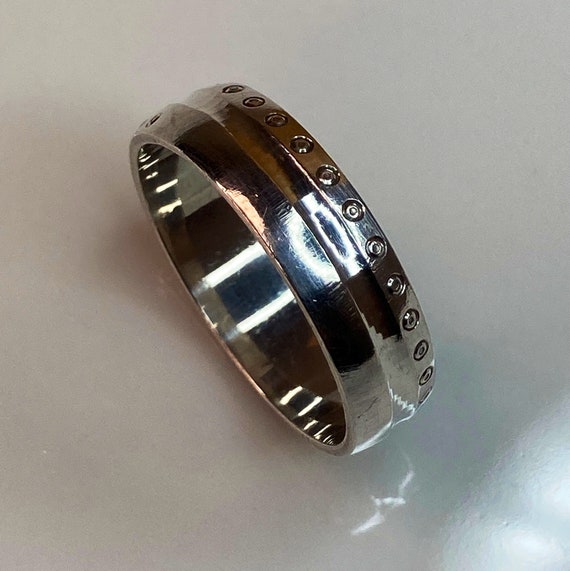 Vintage, extra large, solid Sterling silver stack… - image 4