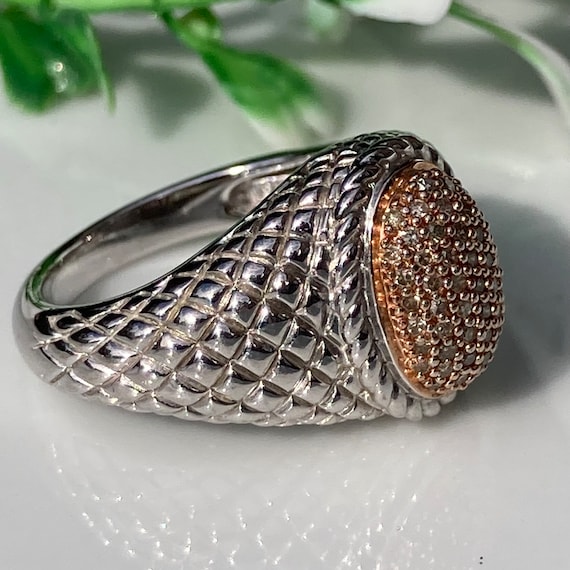 Vintage, solid Sterling silver statement ring wit… - image 3