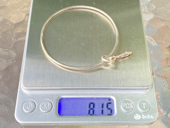 Vintage, solid sterling silver bangle, with float… - image 5