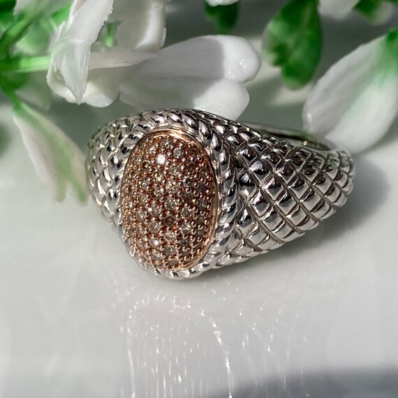 Vintage, solid Sterling silver statement ring wit… - image 9