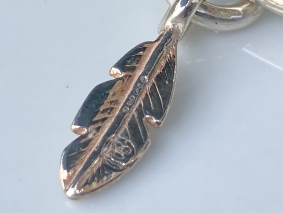 Vintage, solid sterling silver bangle, with float… - image 3