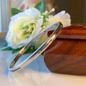 Vintage, Sterling Silber und Diamant Statement Stapel Armreif.