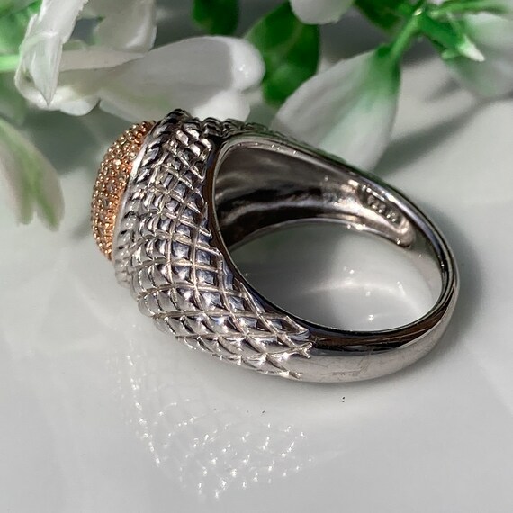 Vintage, solid Sterling silver statement ring wit… - image 4