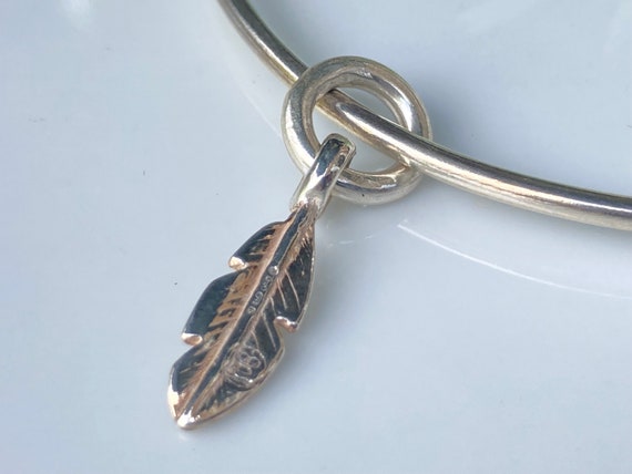 Vintage, solid sterling silver bangle, with float… - image 7