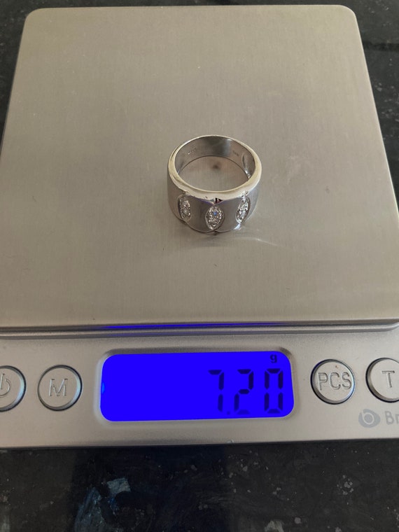 Vintage, brushed solid Sterling silver statement … - image 10