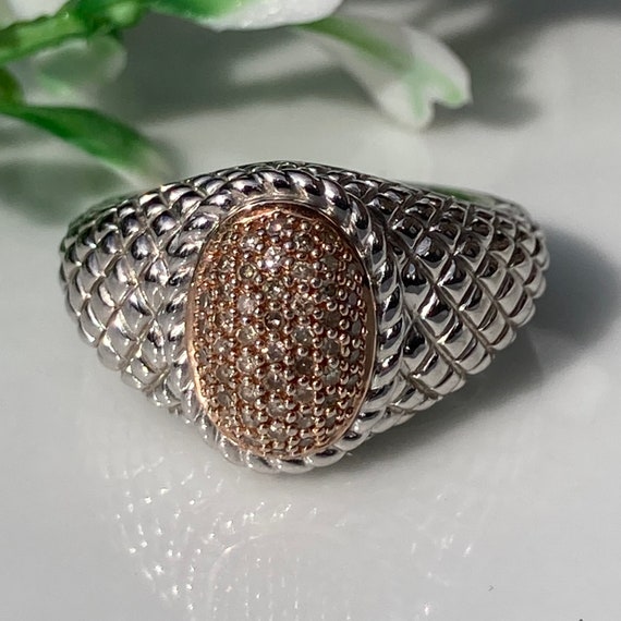 Vintage, solid Sterling silver statement ring wit… - image 6