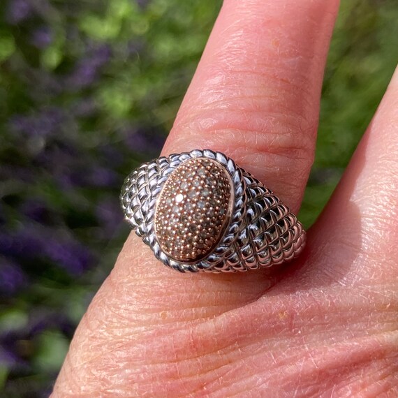 Vintage, solid Sterling silver statement ring wit… - image 8