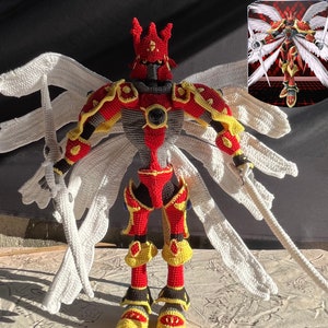 Gallantmon Crimson Mode Crochet Action Figure Amigurumi