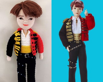 Jungkook BTS Crochet Doll, Custom Action Figure, Ooak Doll, Look Alike Doll, Amigurumi Doll, Action Figure, Custom Figure