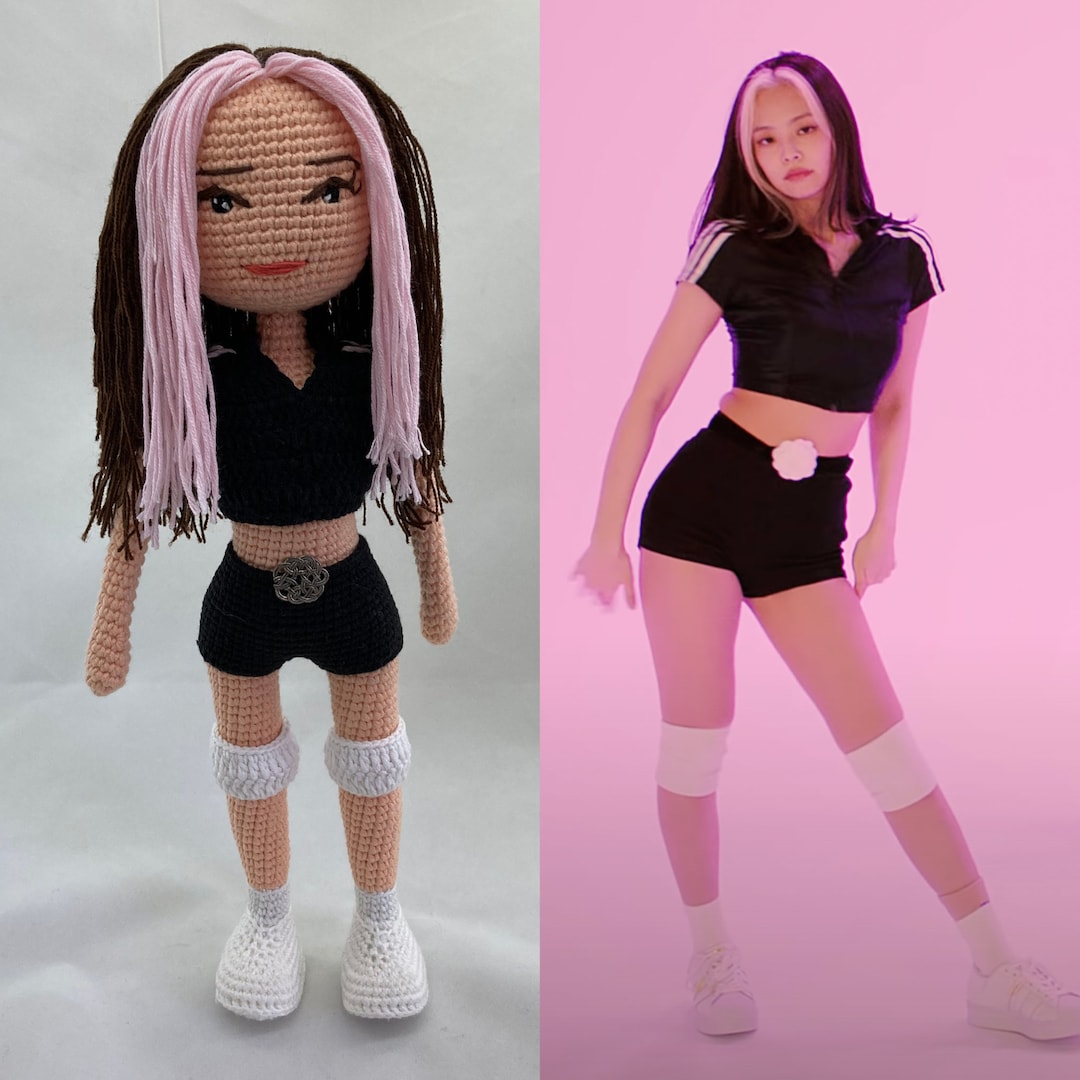 BLACKPINK - Jennie Crochet Doll, Custom Action Figure, Ooak