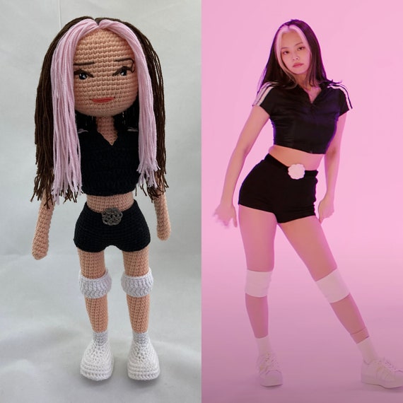 BLACKPINK - Jennie Crochet Doll, Custom Action Figure, Ooak Doll
