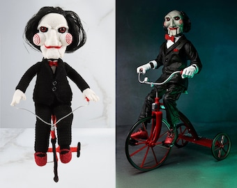 Handmade Crochet Billy Puppet Doll: Saw Movie Collectible