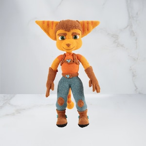 Ratchet and Clank – Rift Apart 47 Collectible Doll - Handmade Collectible Amigurumi Ratchet and Clank – Rift Apart 47 Figure