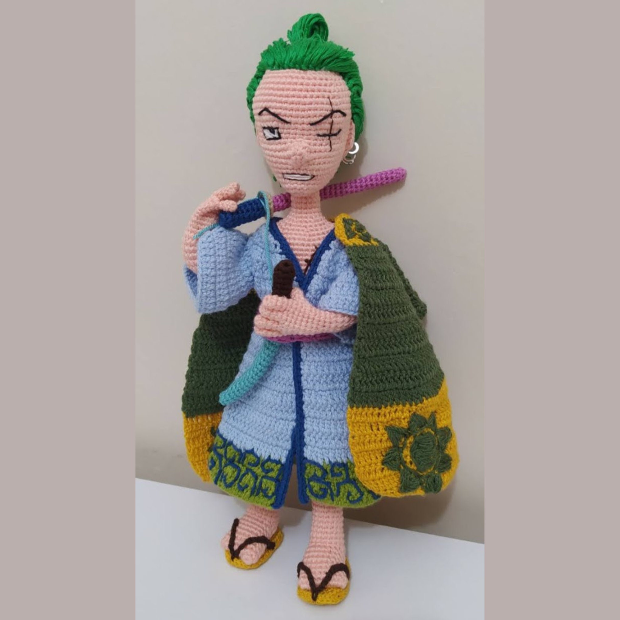 One Piece Roronoa Zoro Handmade Crochet Action Figure Amigurumi - Etsy