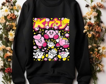 Kirby Anime Sweatshirt, Family Gift, Anime Lover Sweatshirt, Hoodie gift for her, Gift for Him, kirb sweatshirt