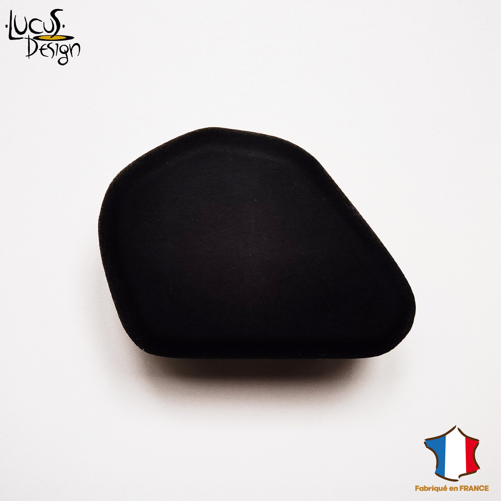 Patère Murale Noire/Grand Galet Bois Cadeau Idéal