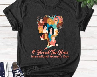 Empowered Woman #Breakthebias Female Gender Equality Tee International Women's Day Women's Relaxed T-Shirt Break The Bias Statement Shirt