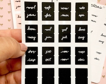 Monthly tab stickers