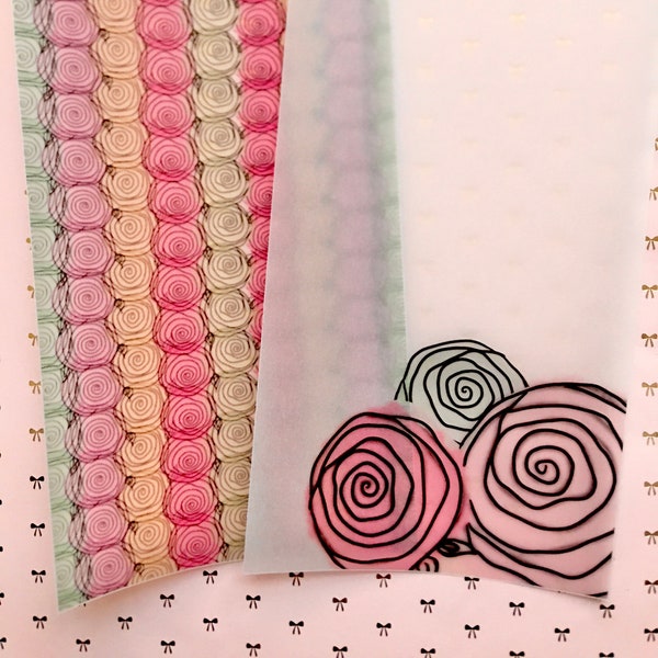 Floral Vellum Paper Etsy