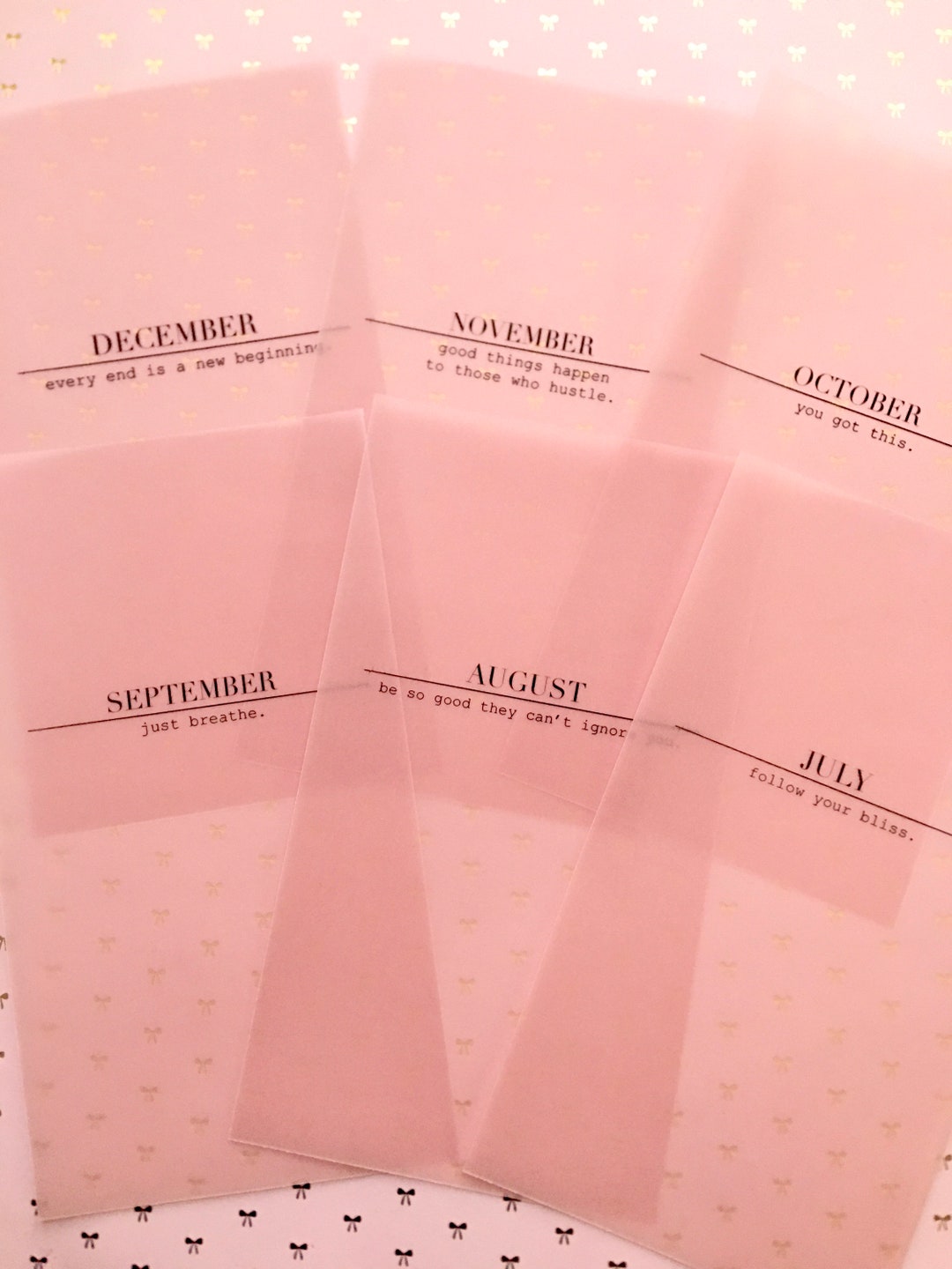 Monthly Deco Vellum Inserts Etsy