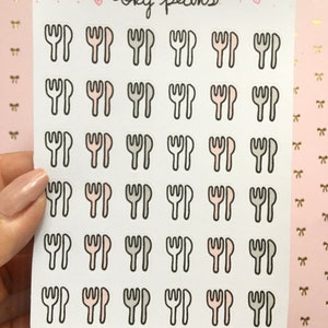 Fork and knife stickers