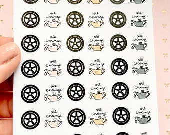 Tire and oil change stickers
