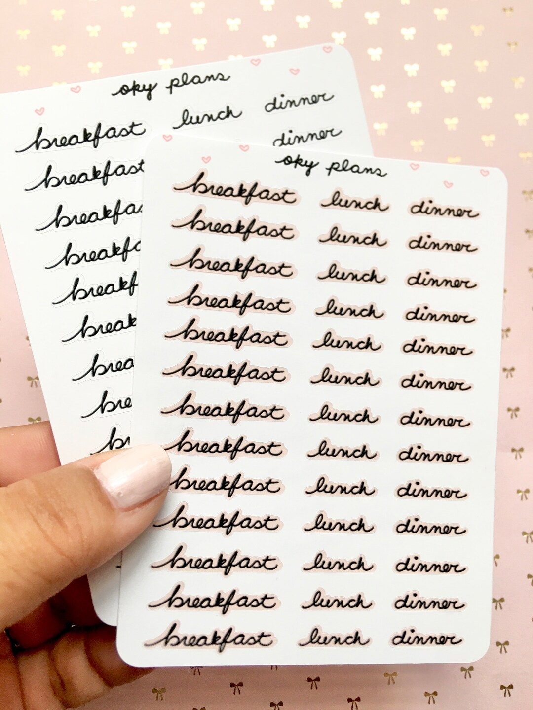 Breakfast, Lunch, Dinner Script Stickers - Etsy