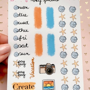 Vacation weekly stickers